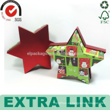 Caja de regalo de la estrella del árbol de papel de la tarjeta de Navidad del chocolate del bebé de Navidad